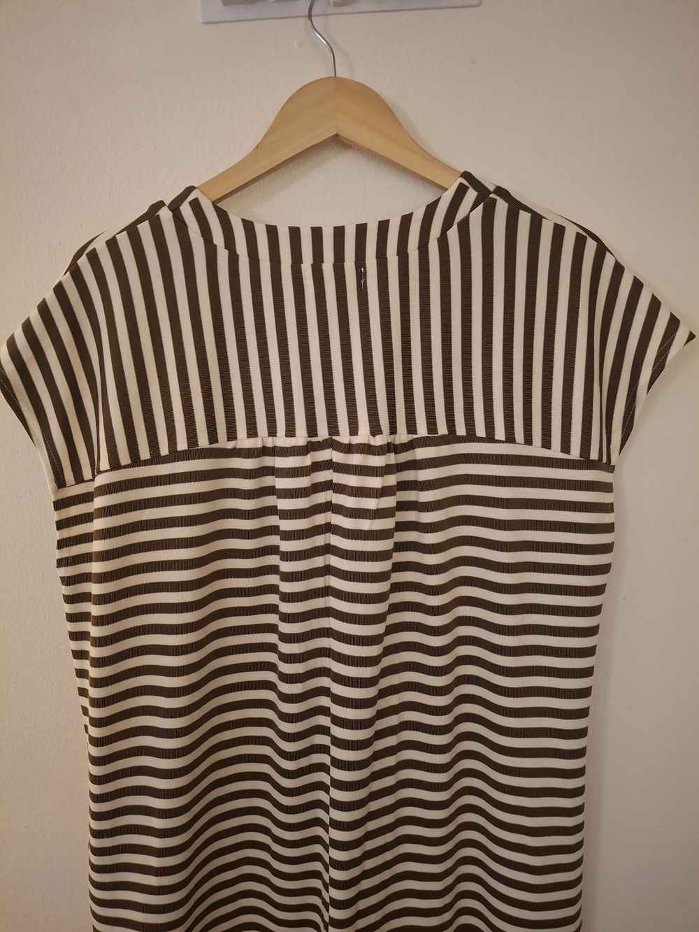 Annie Wide Leg Jumpsuit Brown and Cream Striped - Picture 3 of 8